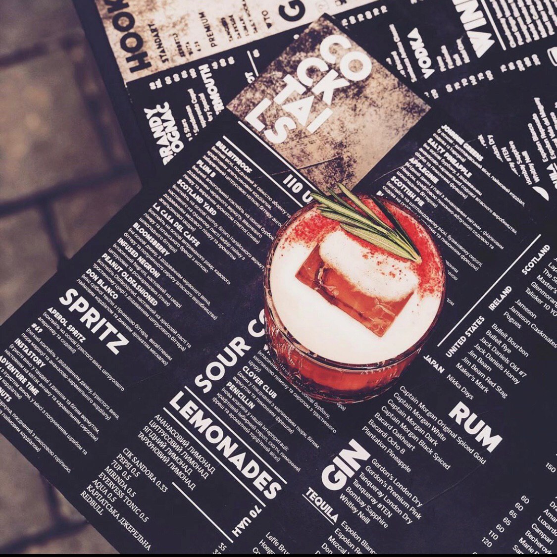 Меню закладу. Фото: Flashback Lounge&Bar