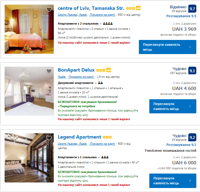 Скільки коштує орендувати помешкання у Львові на Новий рік. Скріншот з сайту