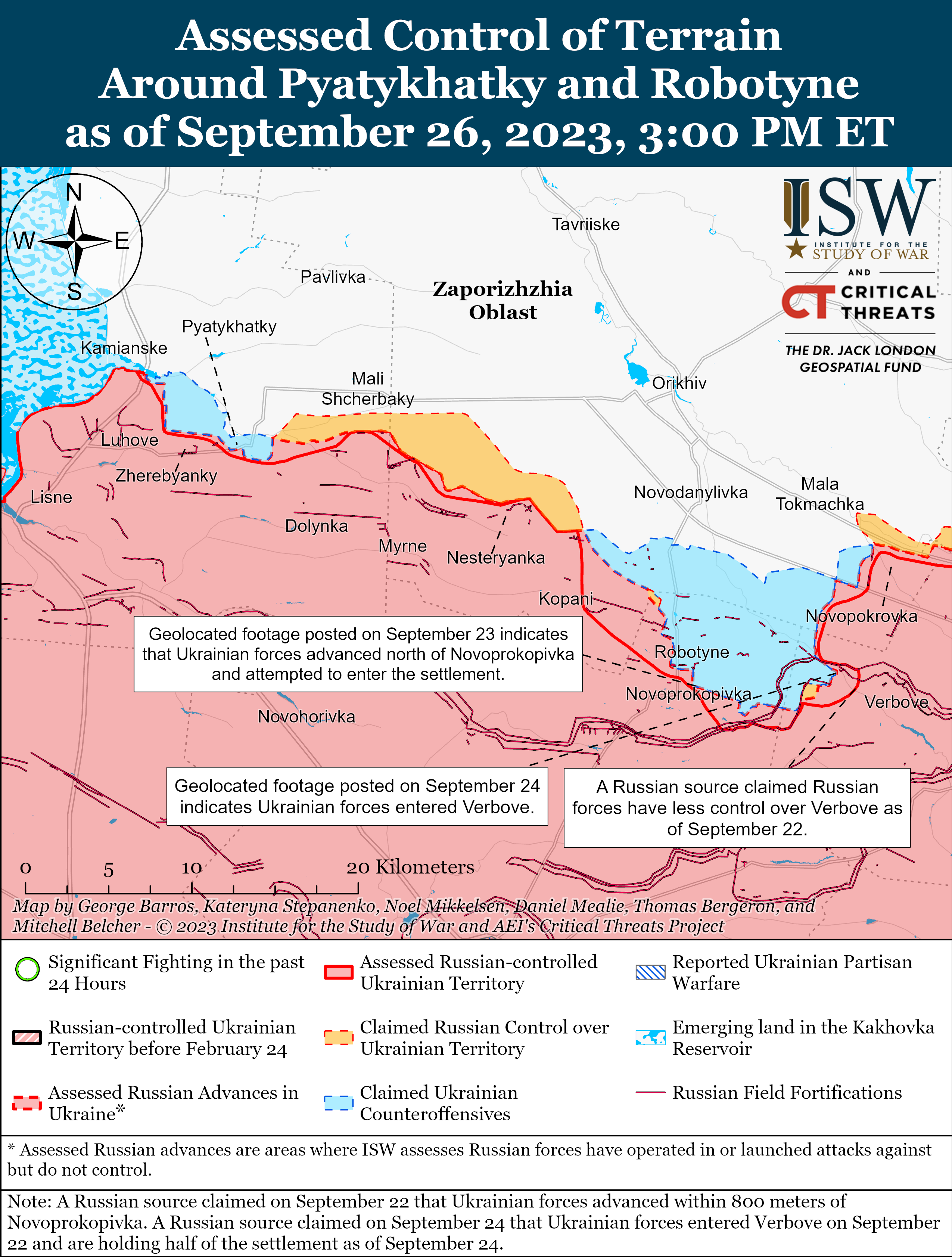 Карта бойових дій в Україні 27 вересня