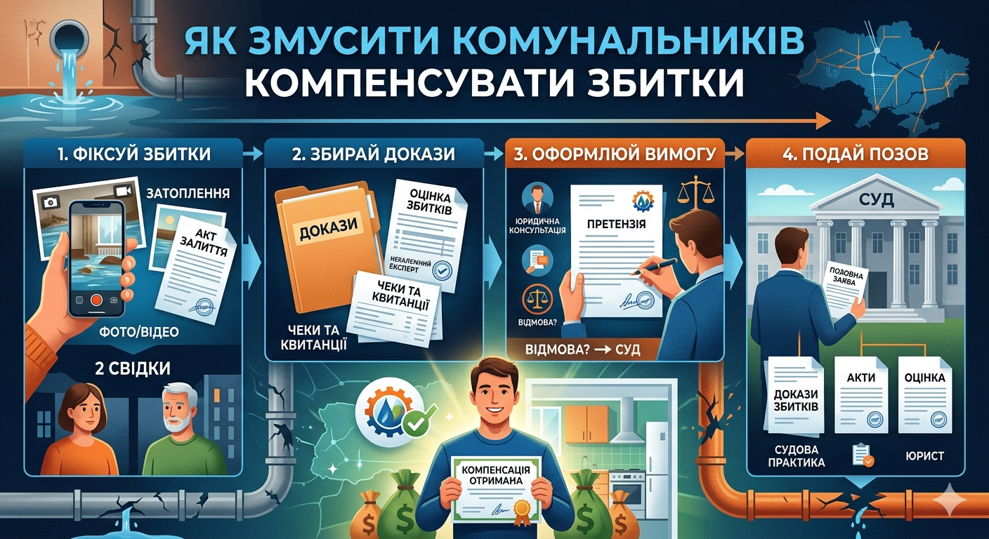 Коли комунальні служби зобов&rsquo;язані відшкодувати шкоду та як змусити комунальників компенсувати збитки за авто чи послуги.